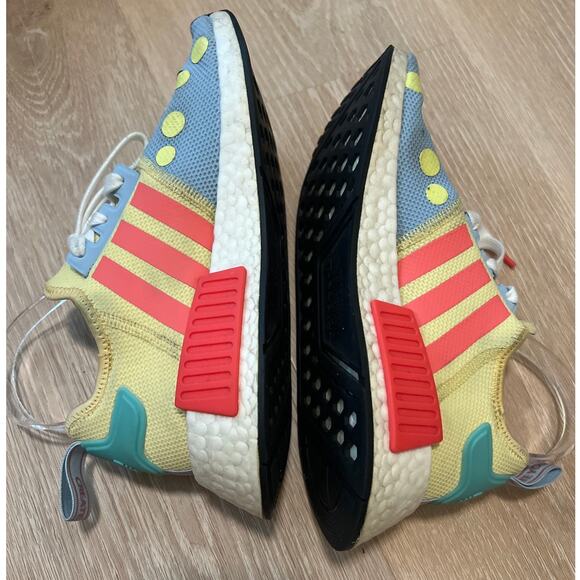 Adidas NMD R1 Kevin Lyons Shoes MultiColored Yellow Bright Coral Men Size 5 W6.5 - Picture 4 of 7